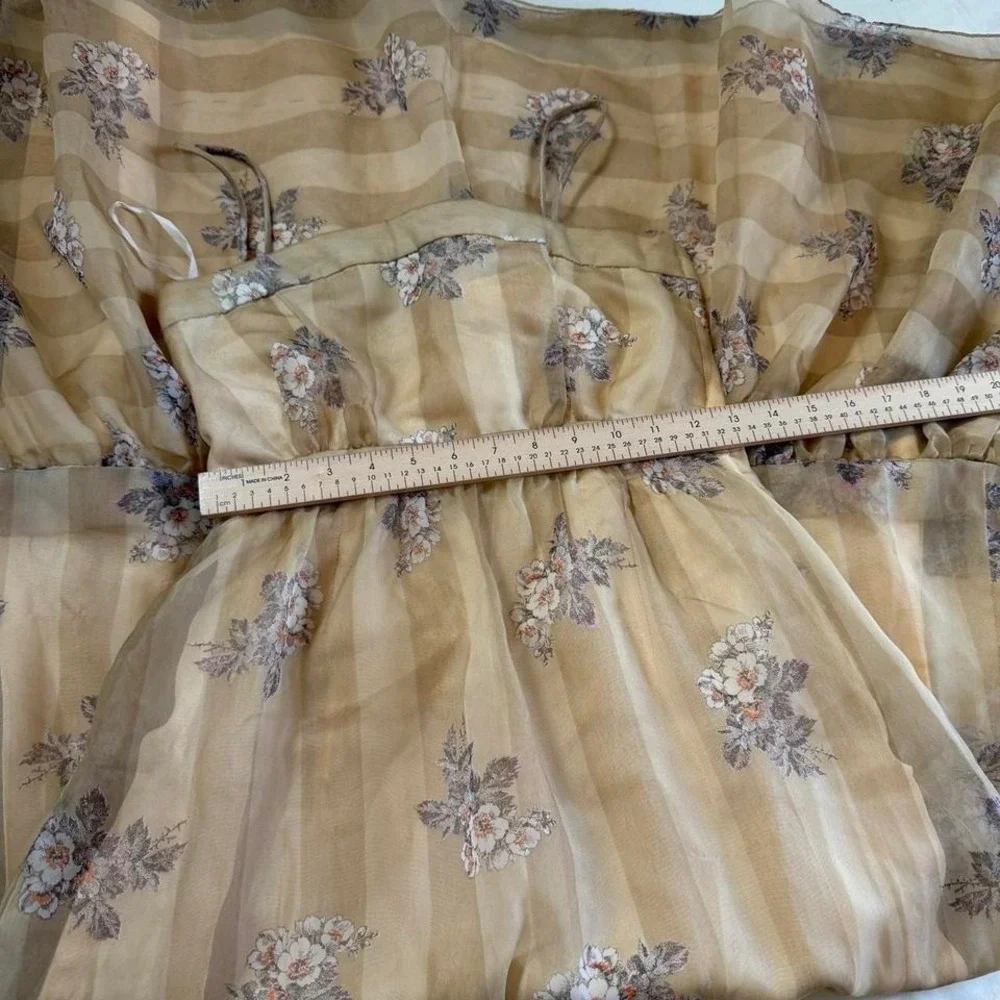 marshall field union made‎ xs yellow floral strapless maxi dress - Picture 3 of 7